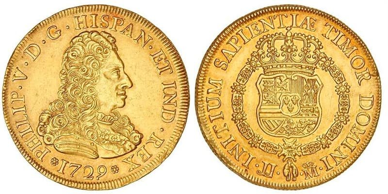Испанская монета эскудо 1729 год фото