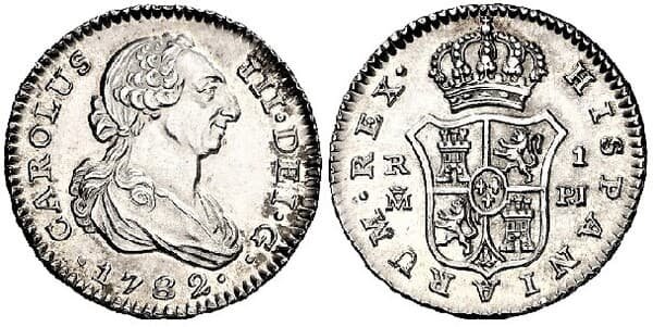 Монета серебряный реал 1782 году фото