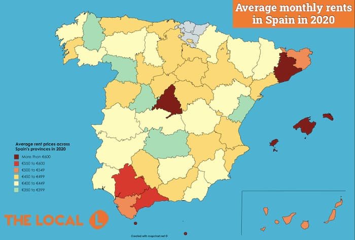 Аренда в Испании в 2020 году: самые доступные и самые дорогие регионы