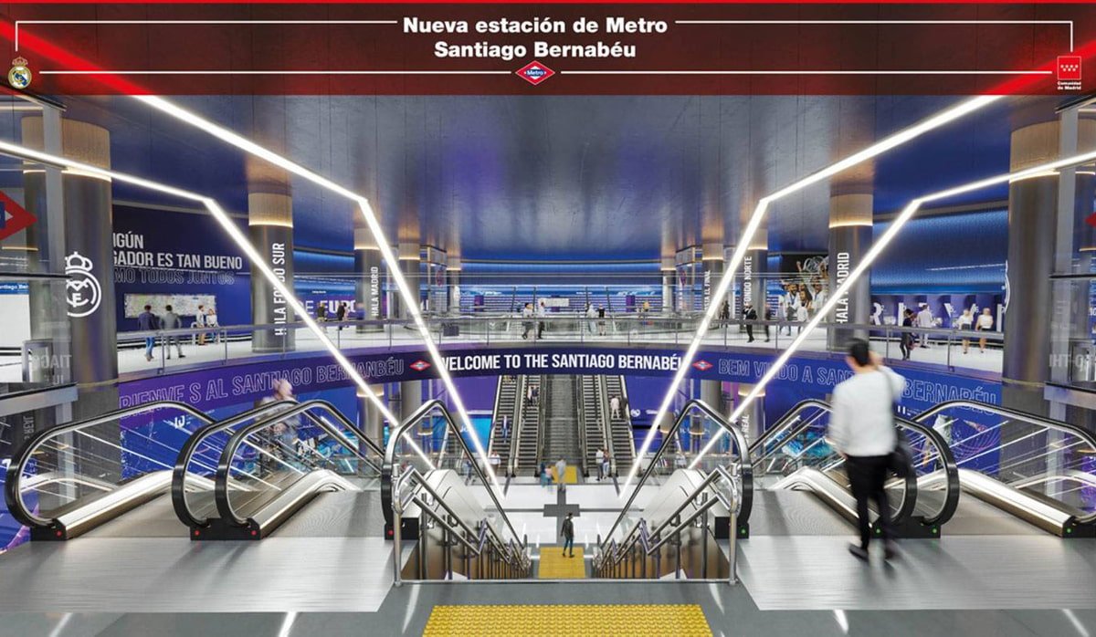 Станция метро Santiago Bernabéu в Мадриде станет похожа на музей футбольной команды «Real Madrid»