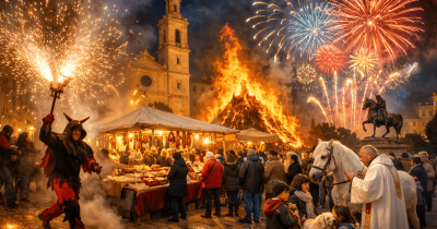 Праздник San Antonio Abad в Валенсии 2026: афиша событий с шествиями, фейерверками и Mercat del Porrat