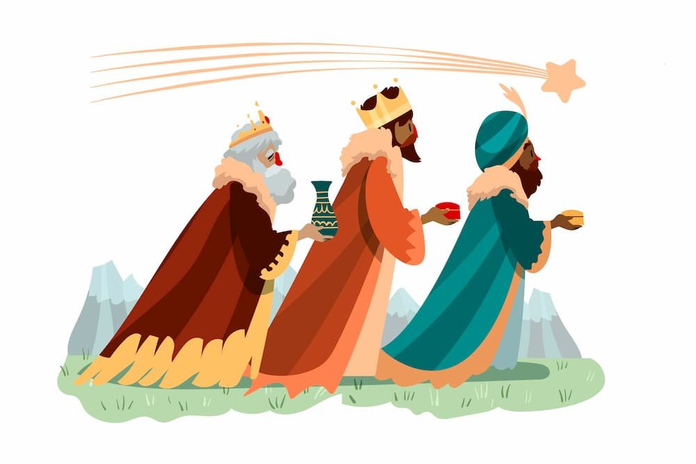 Три короля следуют за звездой в Вифлием